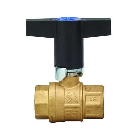 Bonomi North America 1in LEAD FREE FULL PORT BRASS BALL VALVE W/ T-HANDLE 171NLFPT-1